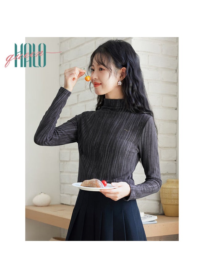 HALOQUEEN Halo Queen Fleece-lined Tie-dye Half Turtleneck Knit Pullover Top For Women H144s3003 - Image 4