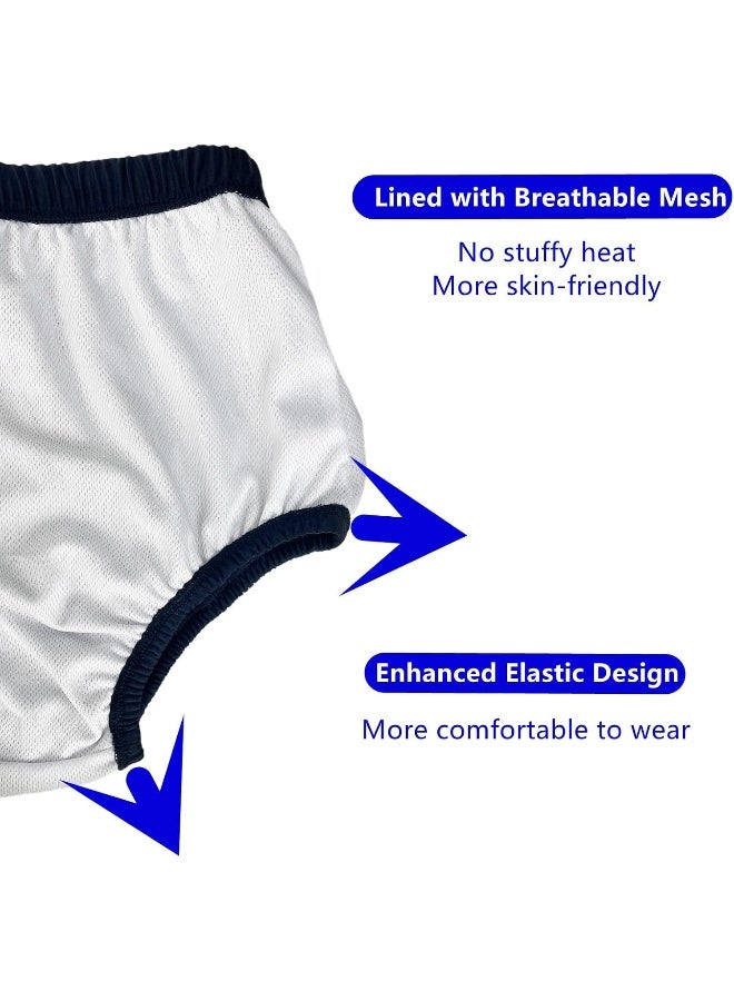 AQX AQX Reusable Adult Swim Diapers Special Needs, Washable Cloth Diapers Leakproof, Swimmers Nappy Trunks Pull Ups for Incontinence Protection Unisex (2XL, Blue)  - Image 5