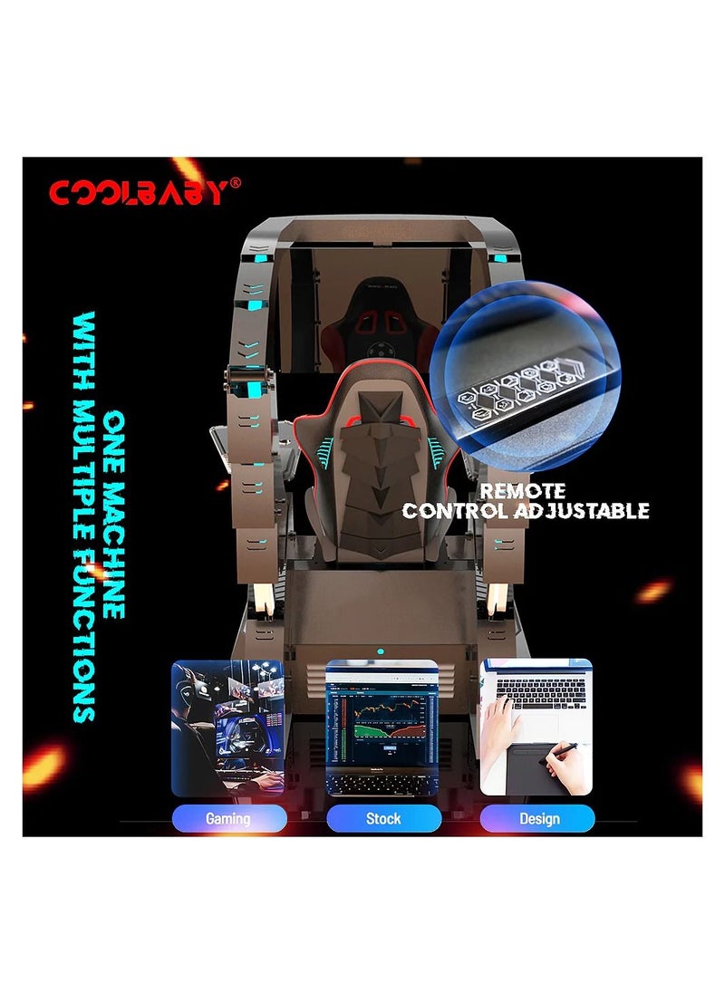Cool Baby - Zero Gravity Reclining Gaming Workstation Game Chair Ergonomic Gaming Chair With Heat And Massage With 3 Monitors Computer - Image 1