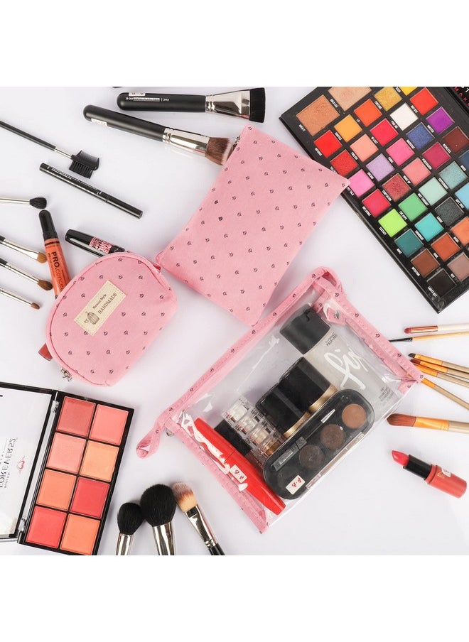 NFI essentials NFI essentials 3 Pcs. Cosmetic Pouch Makeup Pouch Vanity Bag Travel Organizer Toiletry Pouch for Women Zippered Pouch Set, Large, Medium, Small Makeup Bag  - Image 2