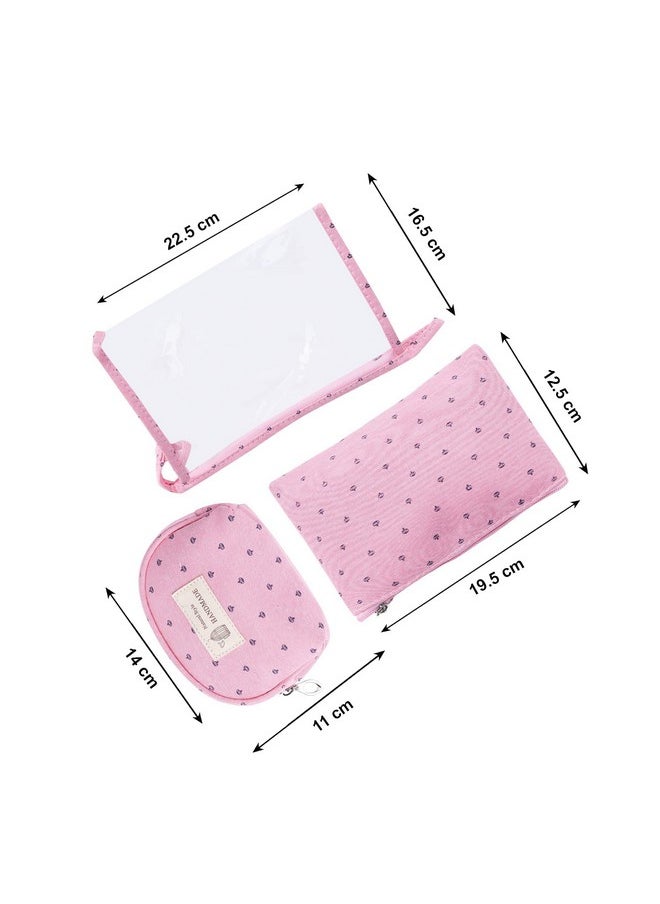 NFI essentials NFI essentials 3 Pcs. Cosmetic Pouch Makeup Pouch Vanity Bag Travel Organizer Toiletry Pouch for Women Zippered Pouch Set, Large, Medium, Small Makeup Bag  - Image 4