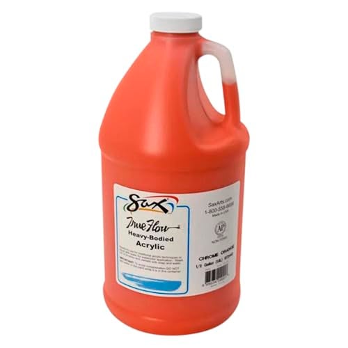 Sax True Flow Heavy Body Acrylic Paint, 1/2 Gallon, Chrome Orange - 439286, 64 Fl Oz (Pack of 1) - Image 1