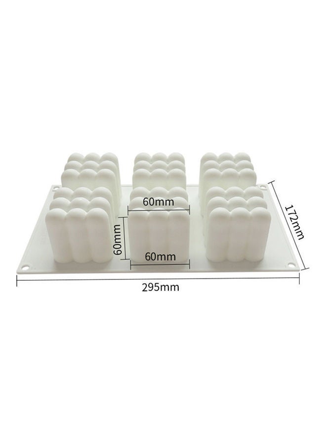 6 Cavity Baking Mold 3D Magic Cube Silicone Cake Mousse Mould Food-grade DIY Kitchen Tools white 29.5*29.5*29.5cm - Image 3