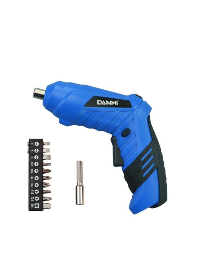 DANMI Lithium Cordless Screwdriver Set with Bits - Industrial Grade (Art: 401812) - Blue/Black - Image 1
