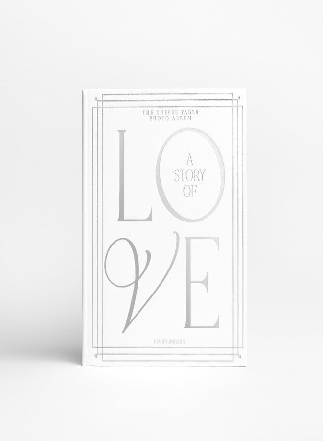 Printworks Wedding Album - A Story of Love - White & Silver Coffee Table Book with 30 Pages - Large Album for 4x6 Photos with Writing Space - Elegant Gift for Couples - Image 3