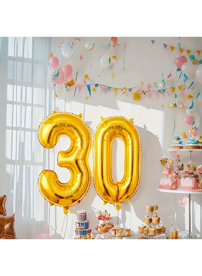 Giant 30 40 50 60 Golden Foil Number Balloon Set 2 Pcs 32 Inch Aluminum Film Balloon - Image 5