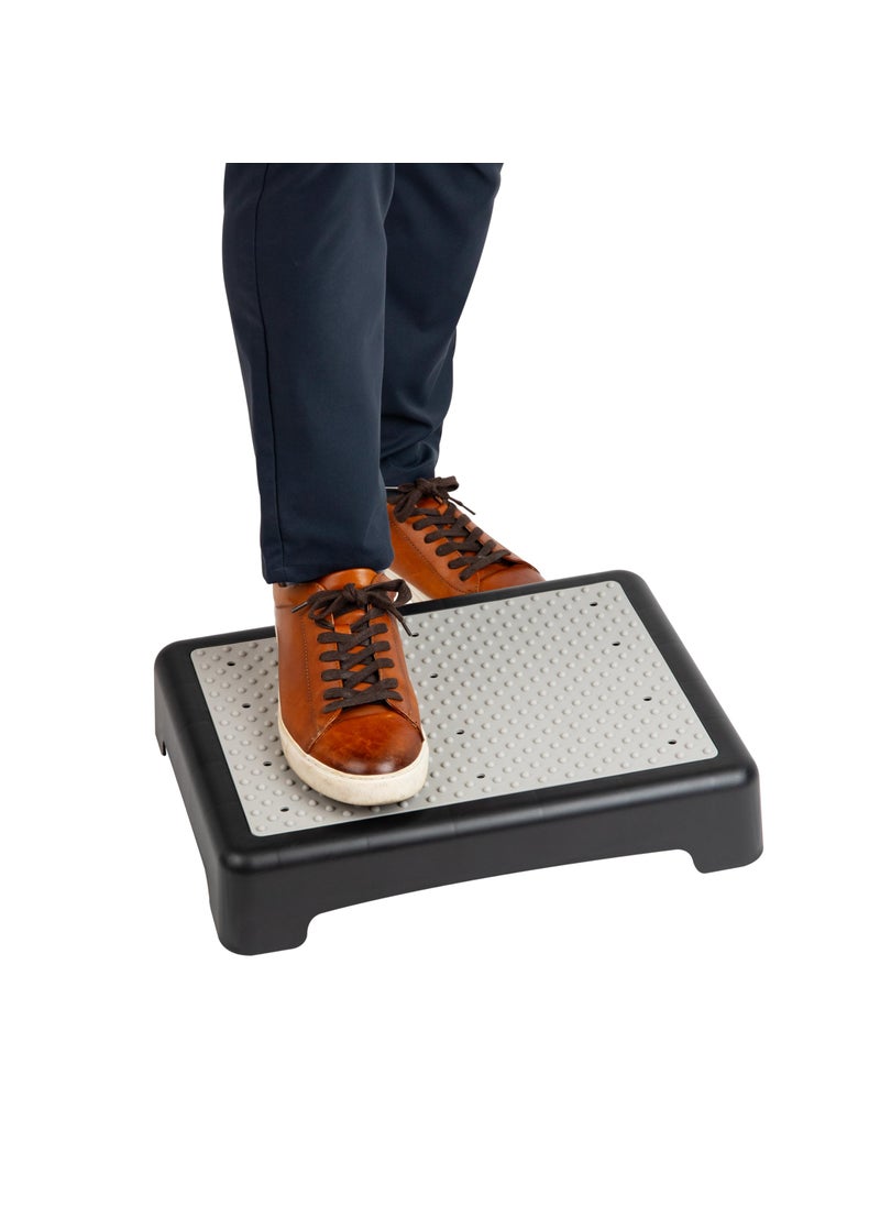 Mind Reader Mind Reader Platform Booster Step Step Stool for Seniors Indoor Outdoor Riser 17 L x 13 W x 35 H Black and White 