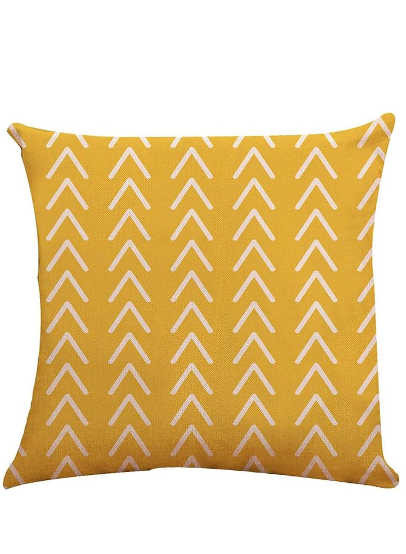 SOLARAE Pillow Covers 18x18 Set of 4, Modern Sofa Throw Pillow Cover, Decorative Outdoor Linen Fabric Pillow Case for Couch Bed Car Home Sofa Couch Decoration 45x45cm (Yellow, 18x18, Set of 4) - Image 5
