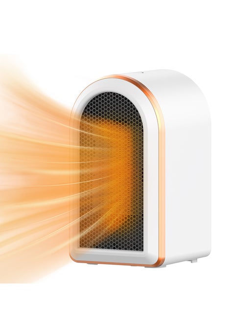 Portable Indoor Electric Space Heaters with Thermostat, 1200W/800W Safe and Quiet, Office Room Desk (White)