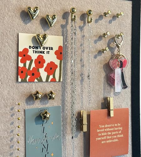 KEYDUACU 100 Pcs Gold Push Pins Set, Metal Thumb Tacks, Decorative Push Pins for Cork Board with Hook Clip, 6 Style Office Accessories for Map - Image 5