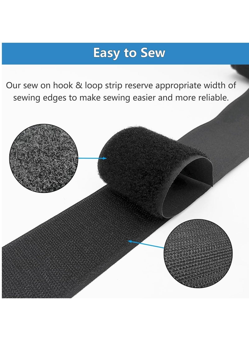 Hook and Loop Strips, 2 Inch Wide, Easy to Sew, Excellent Grip,Adhesive, Interlocking Tape, Tape for Clothing Sewing Crafts DIY Projects, Each Roll 2'' x 6', Black - Image 4