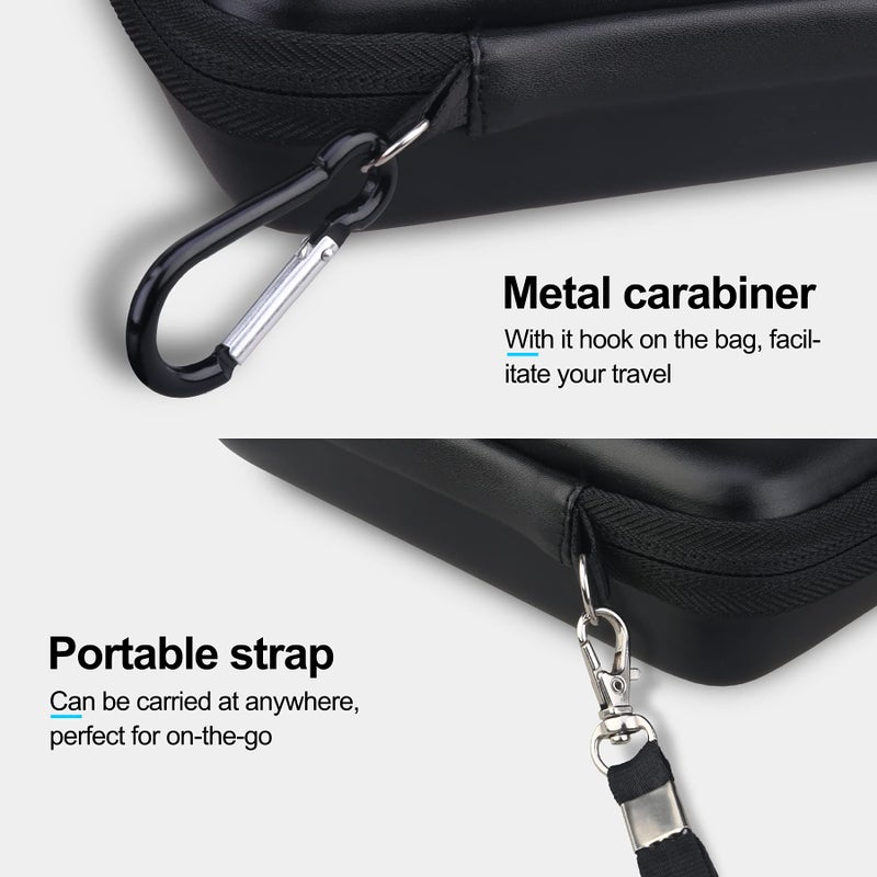 Lacdo حقيبة حمل القرص الصلب من لاكدو لقرص لا سى القوي ميني / لا سى القوي ثندربولت USB 3.0 2.0 USB-C خارجي محمول HDD 1TB 2TB 4TB 5TB EVA مضاد للصدمات حافظة تخزين واقية حقيبة سفر، سوداء - Image 4