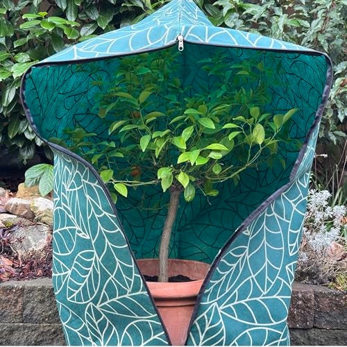 UB-STORE Plant Covers Freeze Protection 32"x47" in 2 Pack | Green Winter Frost Blankets for Outdoor Plants | Reusable Garden Cover Bags with Zipper Drawstring | Cold Weather Shrub Protection Cloth - Image 3