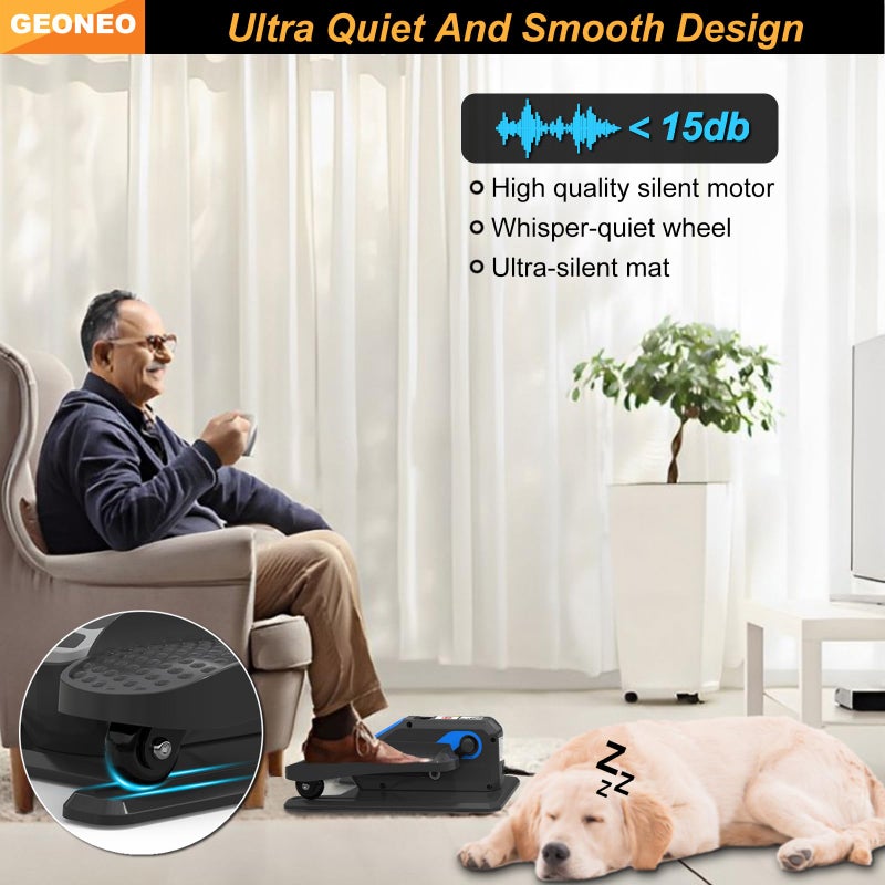 GEONEO Under Desk Elliptical Machine, Electric Elliptical Exerciser for Senior, Quiet and Small Electric Seated Pedal Exerciser for Home with Remote Control and 12 Adjustable Speeds - Image 4