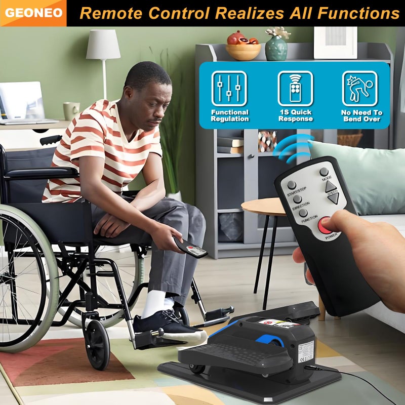 GEONEO Under Desk Elliptical Machine, Electric Elliptical Exerciser for Senior, Quiet and Small Electric Seated Pedal Exerciser for Home with Remote Control and 12 Adjustable Speeds - Image 5