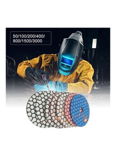 NIBEMINENT 7-Piece Wet Dry Diamond Polishing Pads Set Multicolour 10.00 X 2.00 10.00cm  - Image 4