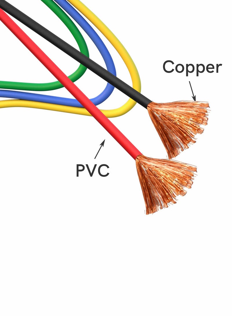 SOLARAE Alligator Clips Test Leads, 5pcs Dual-Ended Crocodile Wire Cable with Insulators Clips, Test Flexible Copper Cable for Electrical Testing, 1 meter - Image 2