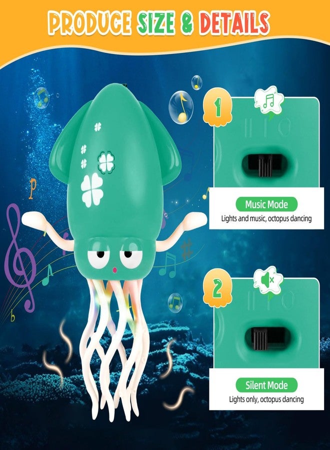 AUTOKAKUM Magic Dancing Octopus Toy, Squid Crawling Toy with LED Light & Music, USB Rechargeable Interactive Baby Toys, Tummy Time Toys for Toddler Boys Girls Birthday (Green) - Image 3