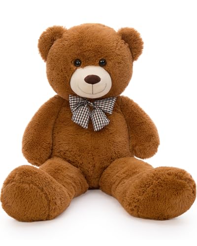 MaoGoLan Giant Teddy Bear Plush Toy Ultra Soft Cute Large Stuffed Animal 39 inches Perfect for Baby Showers Birthdays Valentines Day Gifts Kids Couples FamilyDark Brown - Image 1