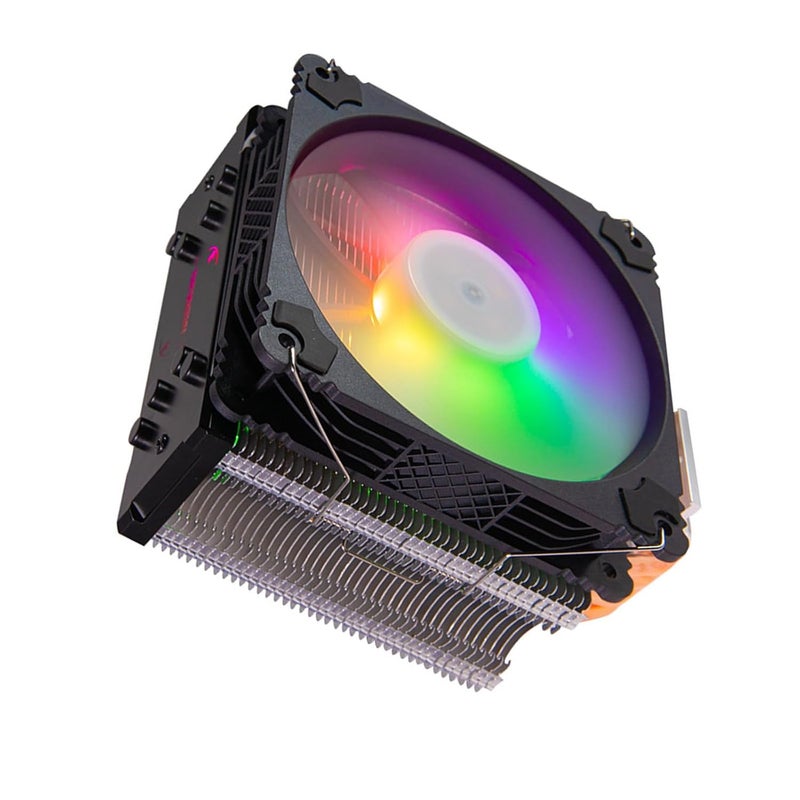 Intelligent Cooling Fan 4Pin Color LED Fan Metal CPU Air Wide Compatibility Quiet Operating Copper Tube - Image 1