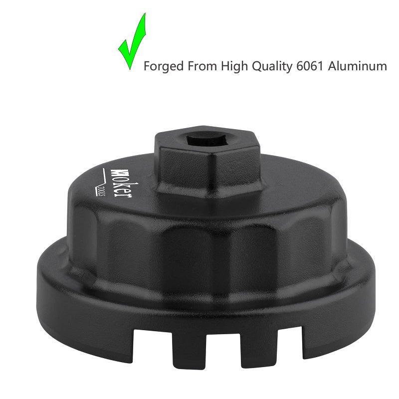 Moker Upgraded for Toyota Oil Filter Wrench, 64mm 14 Flute Aluminum Tool for Easy Oil Filter Removal, Compatible with Toyota, Lexus, and Scion Vehicles Equipped with 2.5L to 5.7L engines - Image 2