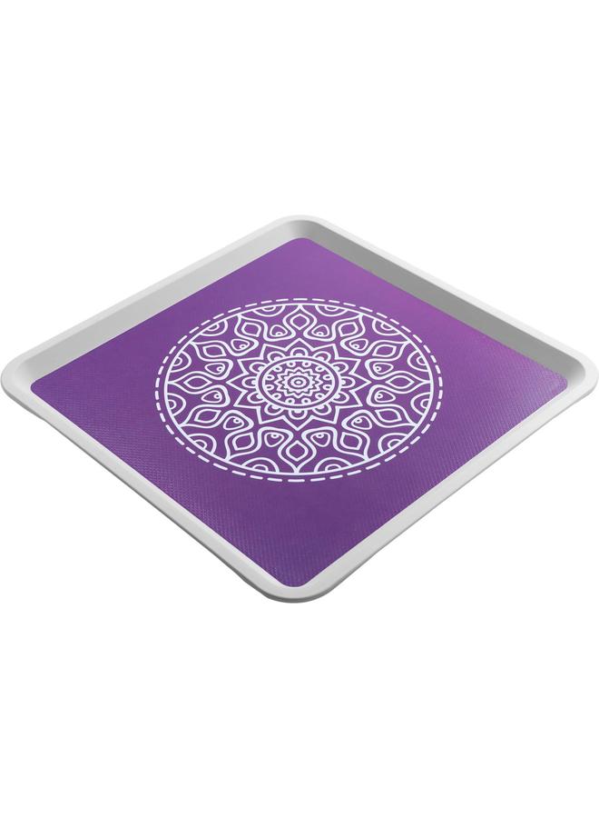 السيف  صينية تقديم بلاستيكية 32 سم مربعة باللون الأرجواني - Image 2