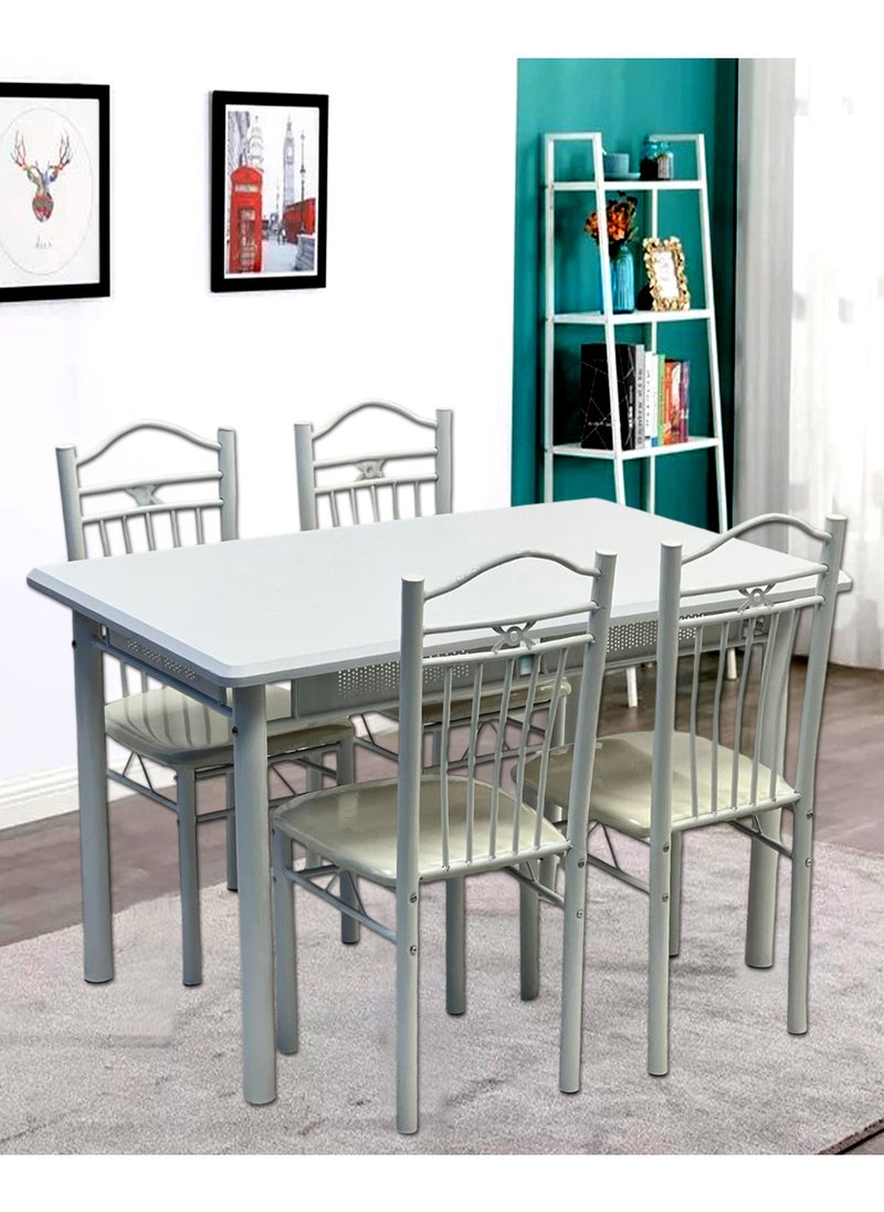 Living - طقم طاولات طعام خشبية 5 قطع مع 4 كراسي مقاس 120*75 سم - Image 1
