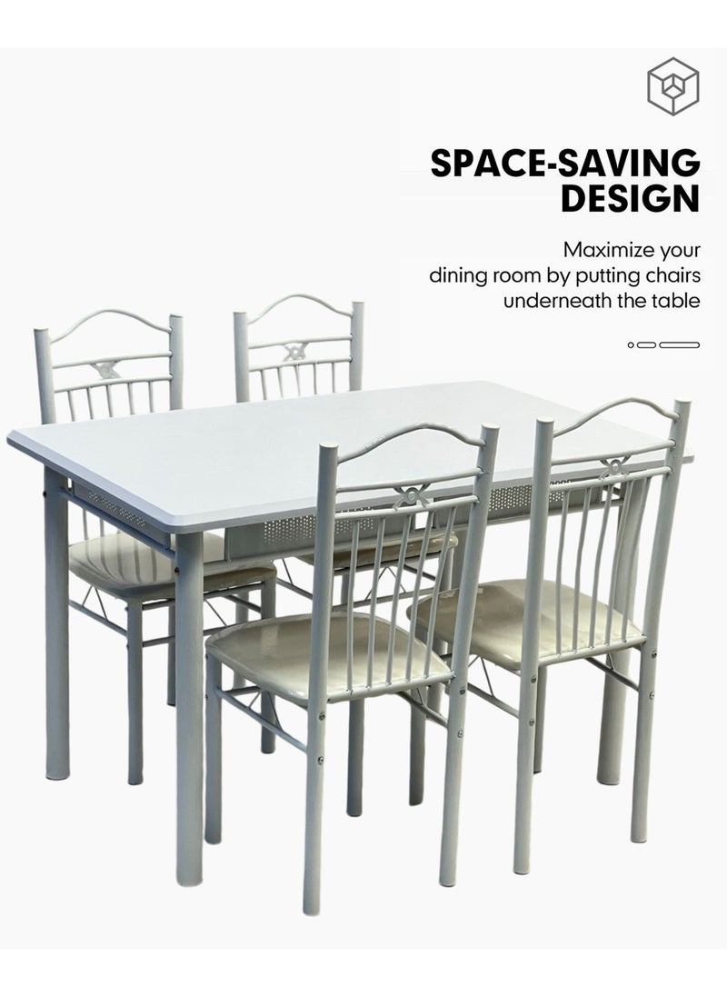 Living - طقم طاولات طعام خشبية 5 قطع مع 4 كراسي مقاس 120*75 سم - Image 1