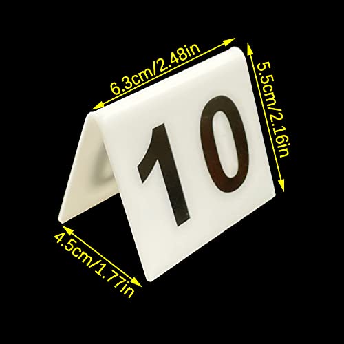 BetterJonny 30 Pieces Acrylic Tent Table Numbers, BetterJonny Number 1-30 White and Black 5.5 * 6.3cm Double Sided Numbered Freestanding Table Tent Numbers for Wedding Party and Events - Image 2