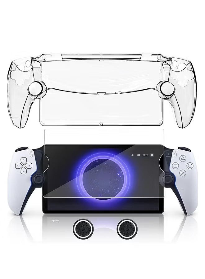 إكس ليفيل حافظة واقية لبوابة بلاي ستيشن 5 (PS5) مع واقي للشاشة ، أغطية الإبهام ، جراب غطاء صلب شفاف كريستالي لبوابة PS5 بمقبض مريح ، مضاد للصدمات للخدش ومضاد للعرق - Image 1