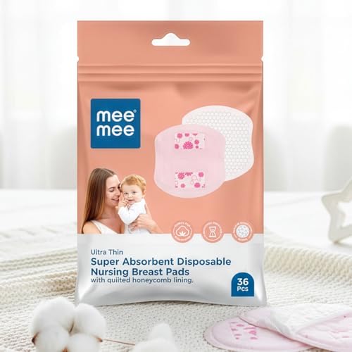 Mee Mee Ultra Thin Honeycomb Nursing Breast Pads 36pcs, Disposable Nursing Breast Pads, Super Absorbent Maternity Pads, Leak Proof Coverage - Image 1