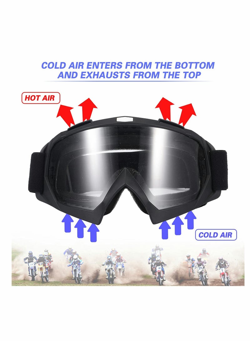 KASTWAVE Adult Dirt Bike Goggles,  2 Pack ATV Motorcycle Goggles for Youth, Windproof ATV Goggles, Dust Proof Racing Goggles  - Image 5