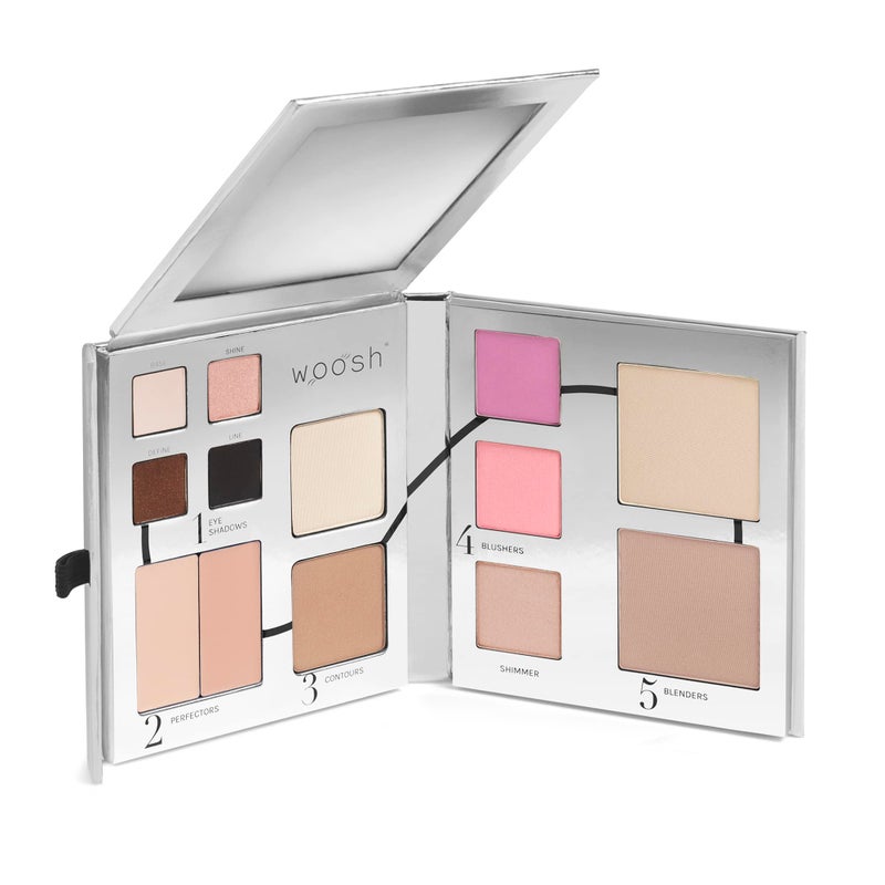 Woosh Beauty, Fold out Face Original Makeup Palette, Travel, All in One, Neutral Cream & Powder (#1 Light) - Image 1