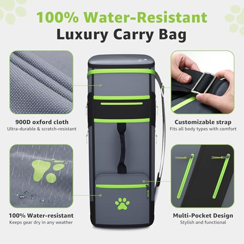 Loobani Foldable Dog Playpen Indoor/Outdoor,1 Min Setup Whelping Box, 690D Oxford Fabric & Reinforced Steel/Iron Frame, Portable Puppy Playpen with Rugged Carry Bag for Home &Travel-43.3"x43.3"x27.1" - Image 5