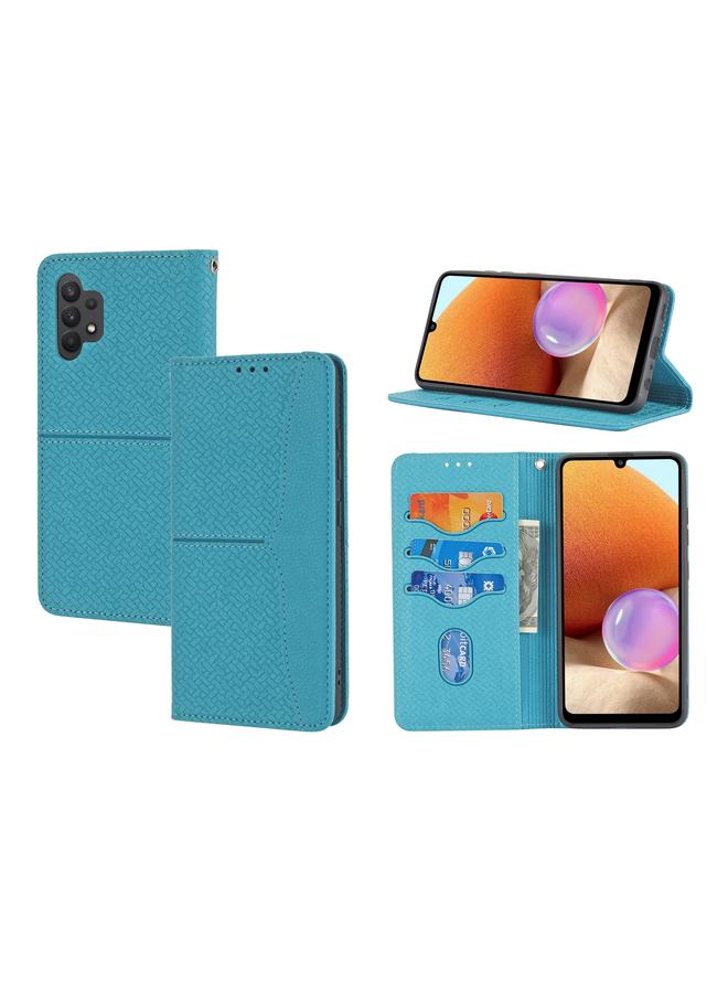 S-TOP Case For Samsung Galaxy A32 5G Woven Texture Stitching Magnetic Horizontal Flip PU Leather Case with Holder & Card Slots & Wallet & Lanyard - Image 1