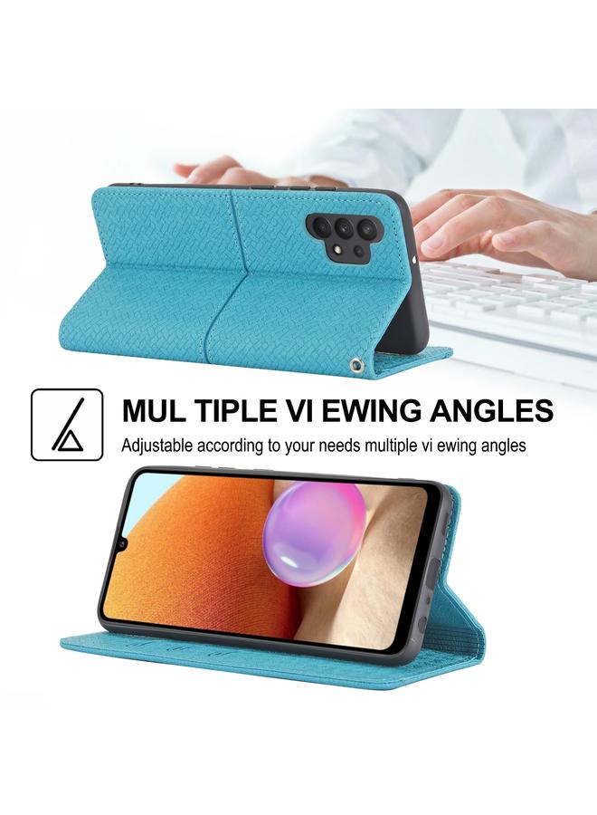 S-TOP Case For Samsung Galaxy A32 5G Woven Texture Stitching Magnetic Horizontal Flip PU Leather Case with Holder & Card Slots & Wallet & Lanyard - Image 5