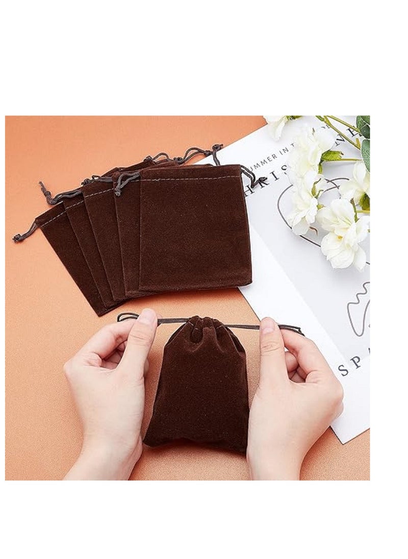 Generic 30 Pcs 4.72"x3.94" Velvet Drawstring Bags, Rectangle Pouches Jewelry Storage  - Image 3