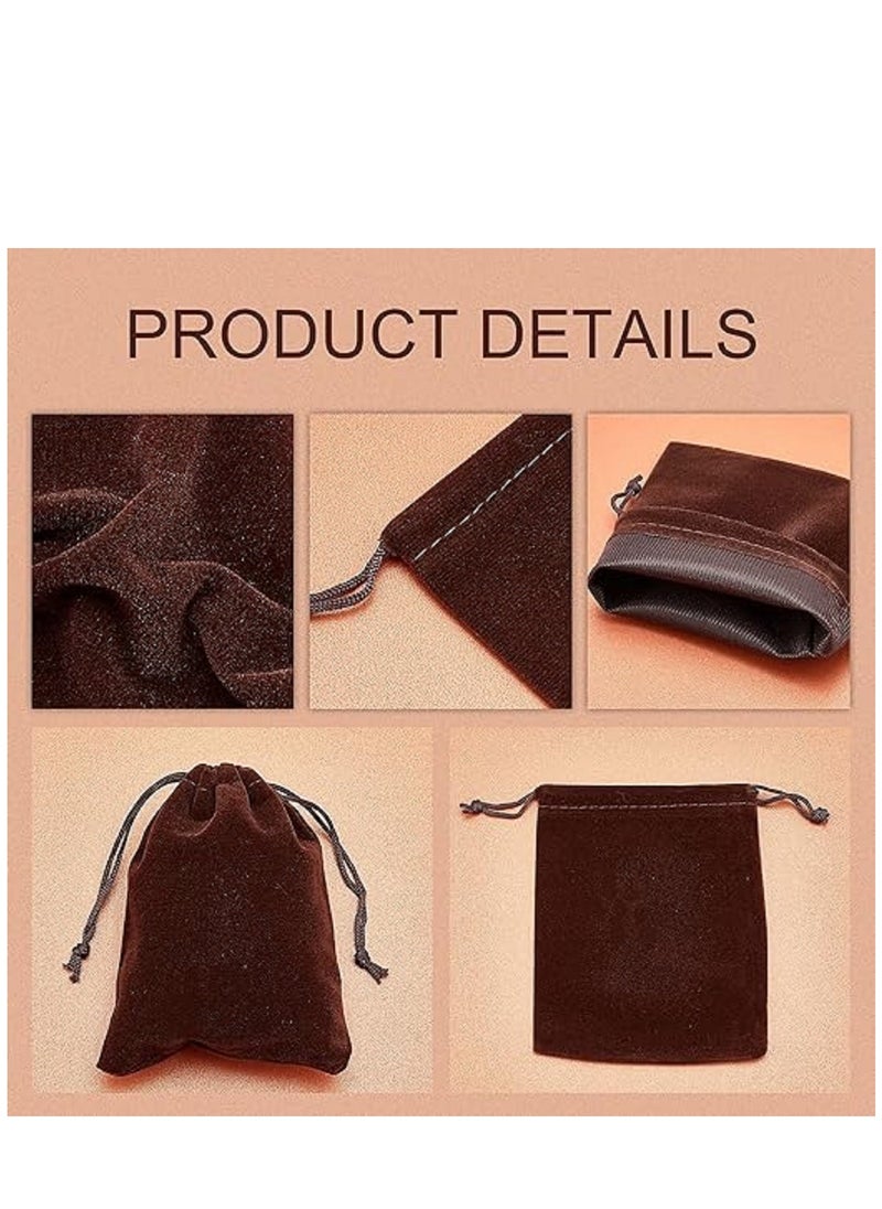 Generic 30 Pcs 4.72"x3.94" Velvet Drawstring Bags, Rectangle Pouches Jewelry Storage  - Image 5