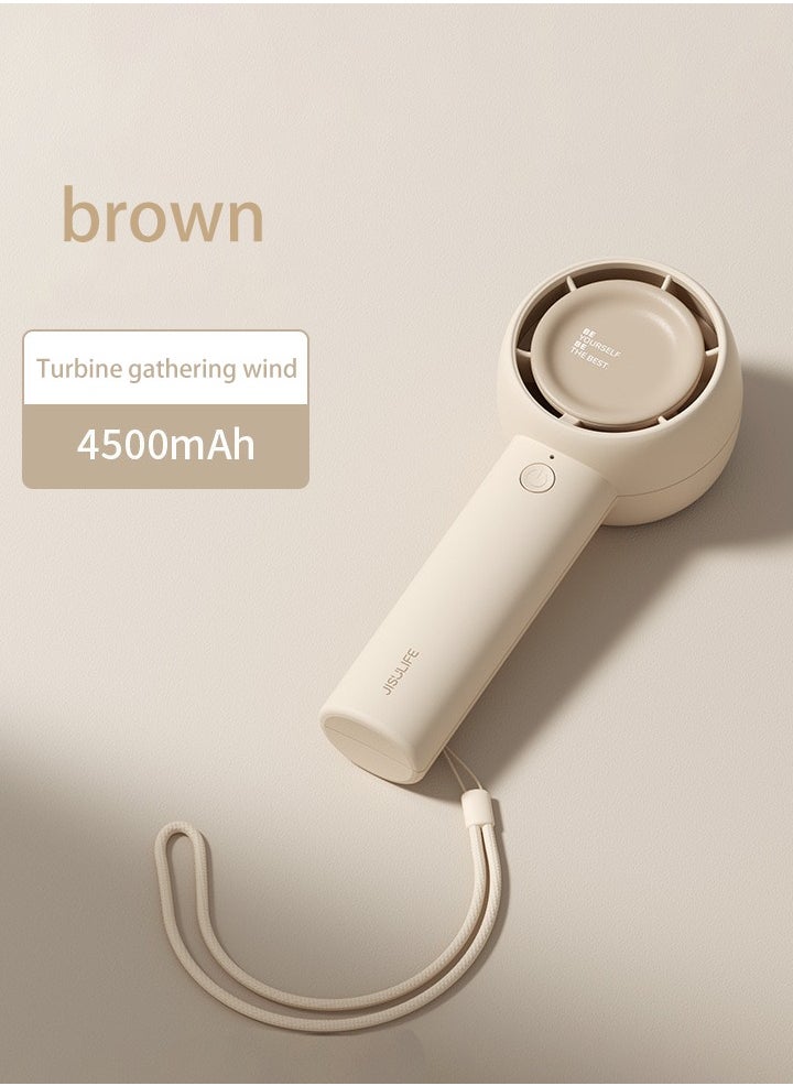 JISULIFE JISULIFE Handheld turbo fan [16 hours maximum cooling time] Mini portable handheld fan, 4500mAh USB rechargeable Mini fan,5 speeds, suitable for travel/home/office  - Image 1