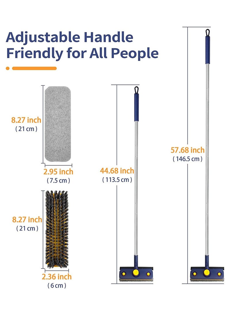 Arabest Tub Tile Scrub Brush 3 in 1 Shower Brush, 58 Inch Long Handled Floor Brush and Squeegee for Cleaning Tubs, Bathrooms, Sinks, Floors, Walls, Glass, Patios, Garages  - Image 2