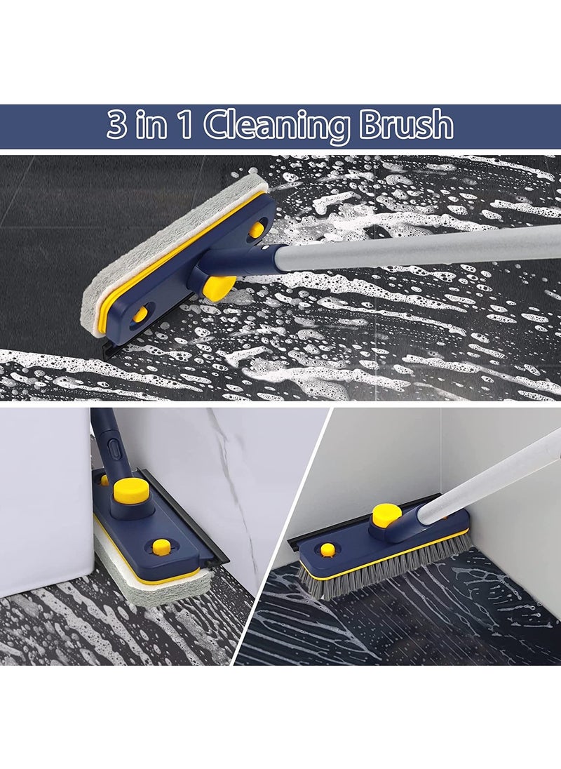 Arabest Tub Tile Scrub Brush 3 in 1 Shower Brush, 58 Inch Long Handled Floor Brush and Squeegee for Cleaning Tubs, Bathrooms, Sinks, Floors, Walls, Glass, Patios, Garages  - Image 3