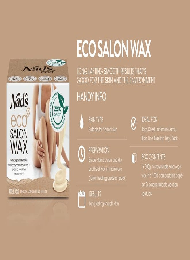Nad's Professional Microwaveable Hard Stripless Wax - Plastic-Free, Vegan, 300g with Wooden Spatula - Image 4
