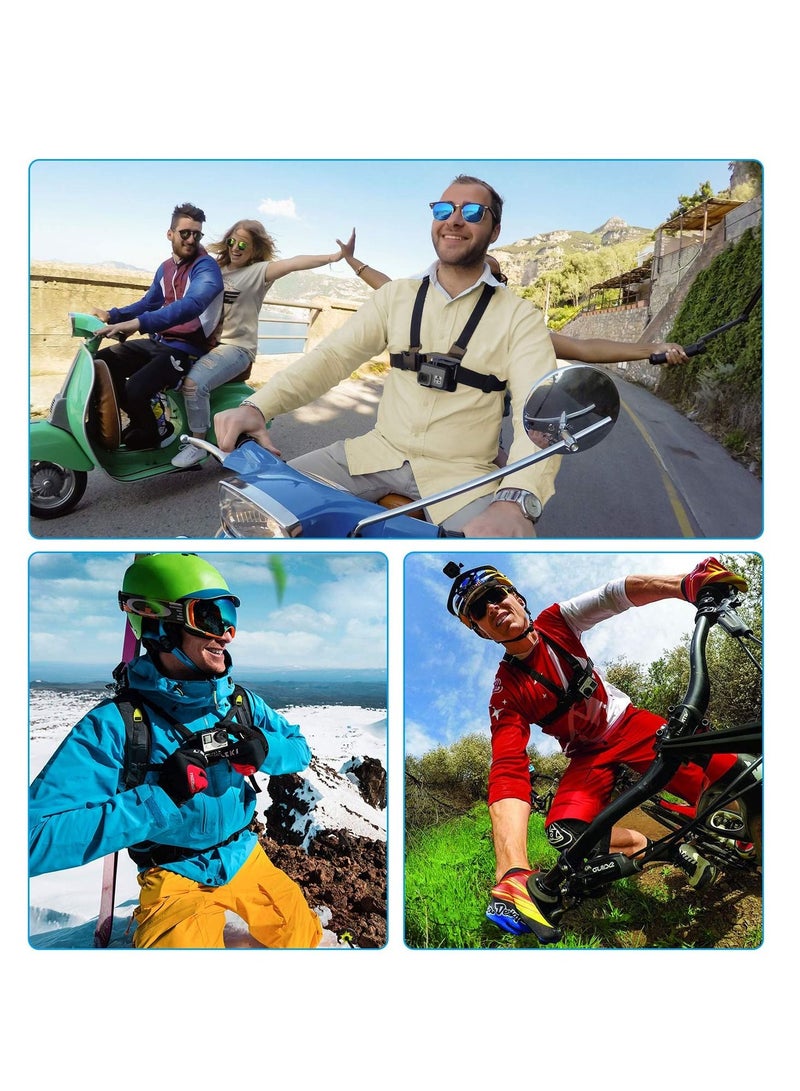 KASTWAVE Camera Chest Mount Strap Harness Fit for AKASO DJI Osmo Adjustable Chesty Elastic Cell Phone with Sports Installation Bracket kit - Image 5