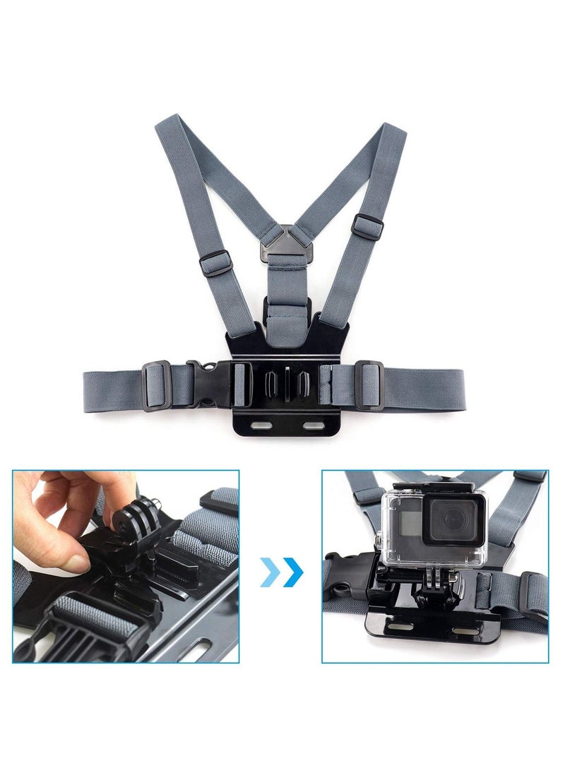 KASTWAVE Camera Chest Mount Strap Harness Fit for AKASO DJI Osmo Adjustable Chesty Elastic Cell Phone with Sports Installation Bracket kit - Image 4