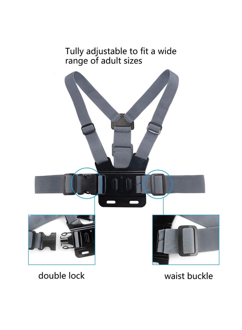 KASTWAVE Camera Chest Mount Strap Harness Fit for AKASO DJI Osmo Adjustable Chesty Elastic Cell Phone with Sports Installation Bracket kit - Image 3