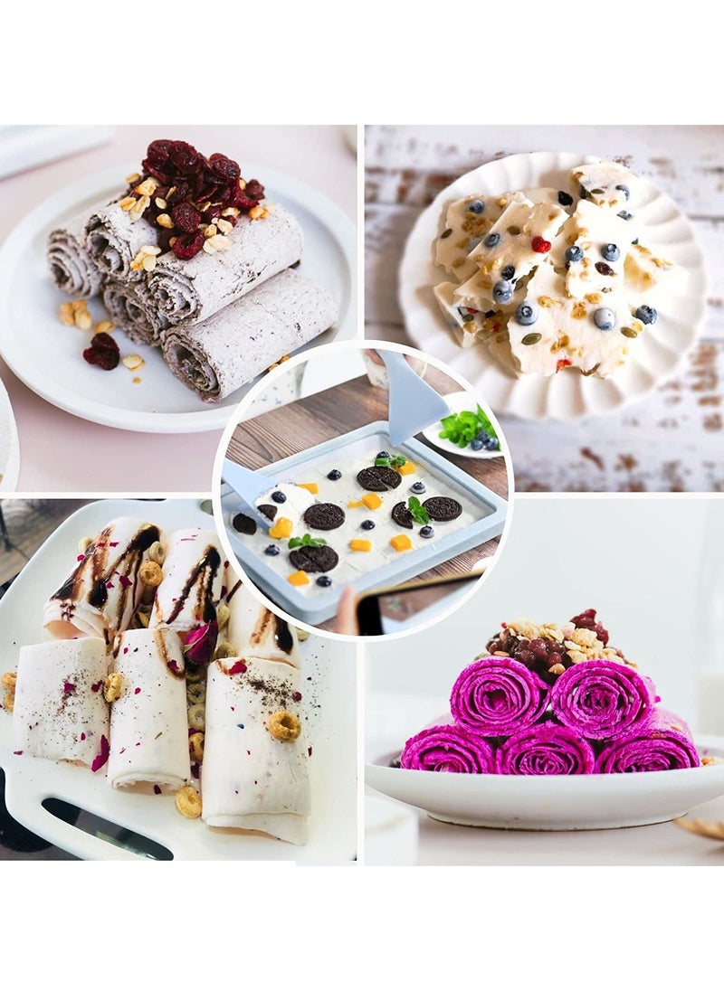 Stainless Steel Rolled Ice Cream Maker, Quick and Easy Soft Serve Instant Ice Cream Machine for Homemade Frozen Yogurt