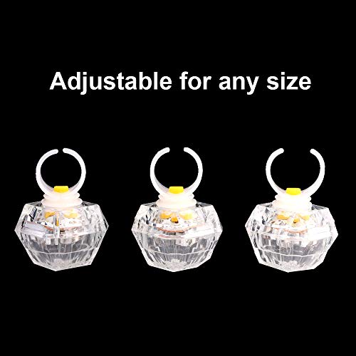 DAOKEY LED Light up Rings Toys, White Led Bumpy Rings for Birthday Bachelorette Bridal Shower Gatsby Party Favors, Clear Case 15 Pack - Image 4