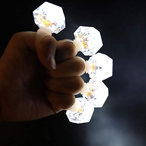 DAOKEY LED Light up Rings Toys, White Led Bumpy Rings for Birthday Bachelorette Bridal Shower Gatsby Party Favors, Clear Case 15 Pack - Image 2