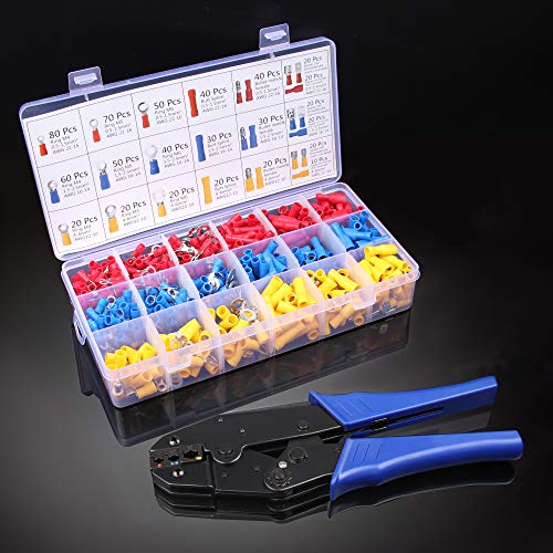 Yangoutool Electrical Wire Connectors Crimping Kit: 700pcs AWG 22-10 Terminals, Splices, Spades, Forks, Rings, and HS30J Ratchet Crimper Tool for Automotive Wiring - Image 5