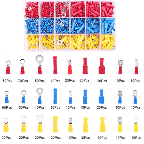 Yangoutool Electrical Wire Connectors Crimping Kit: 700pcs AWG 22-10 Terminals, Splices, Spades, Forks, Rings, and HS30J Ratchet Crimper Tool for Automotive Wiring - Image 3